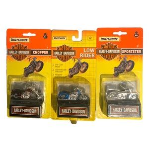 NIB VTG 1992 Harley Davidson Metal Die Cast Model Motorcycles Set 3 Collectible